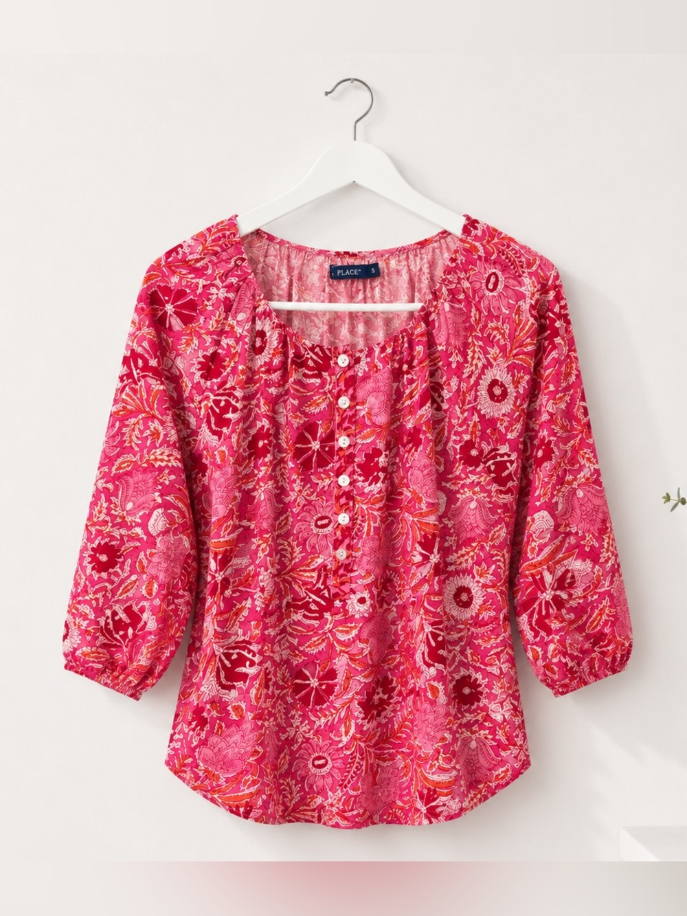 La Plage Womens Floral Blouse Size S